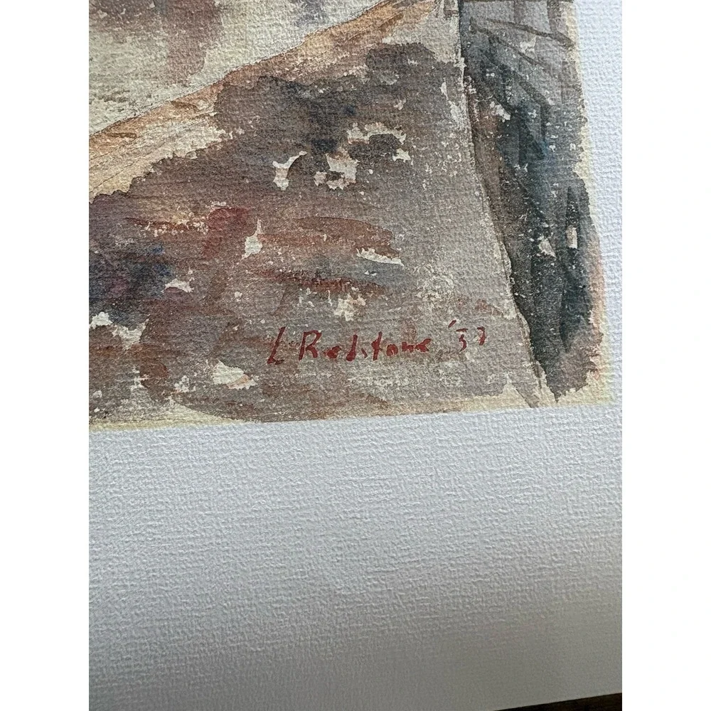 VTG Issued 1987 Watercolor Print Of Pont Neuf Signed L‎ Redstone 37 Architects